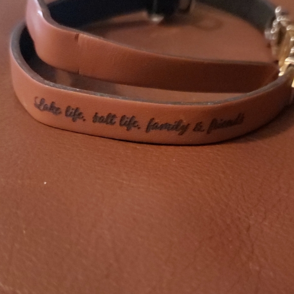 Leather double wrap bracelet with charms - Picture 2 of 5